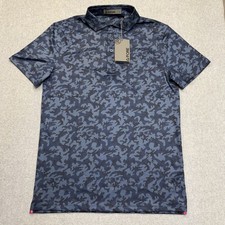 G/Fore Golf Polo Shirt Mens S Blue Mapped Icon Camo Tech Short Sleeve 120