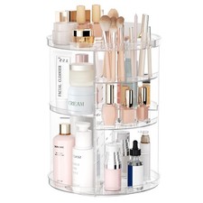 Rotating Makeup Organizer, DIY 8 Adjustable Layers Spinning Skincare Organize...