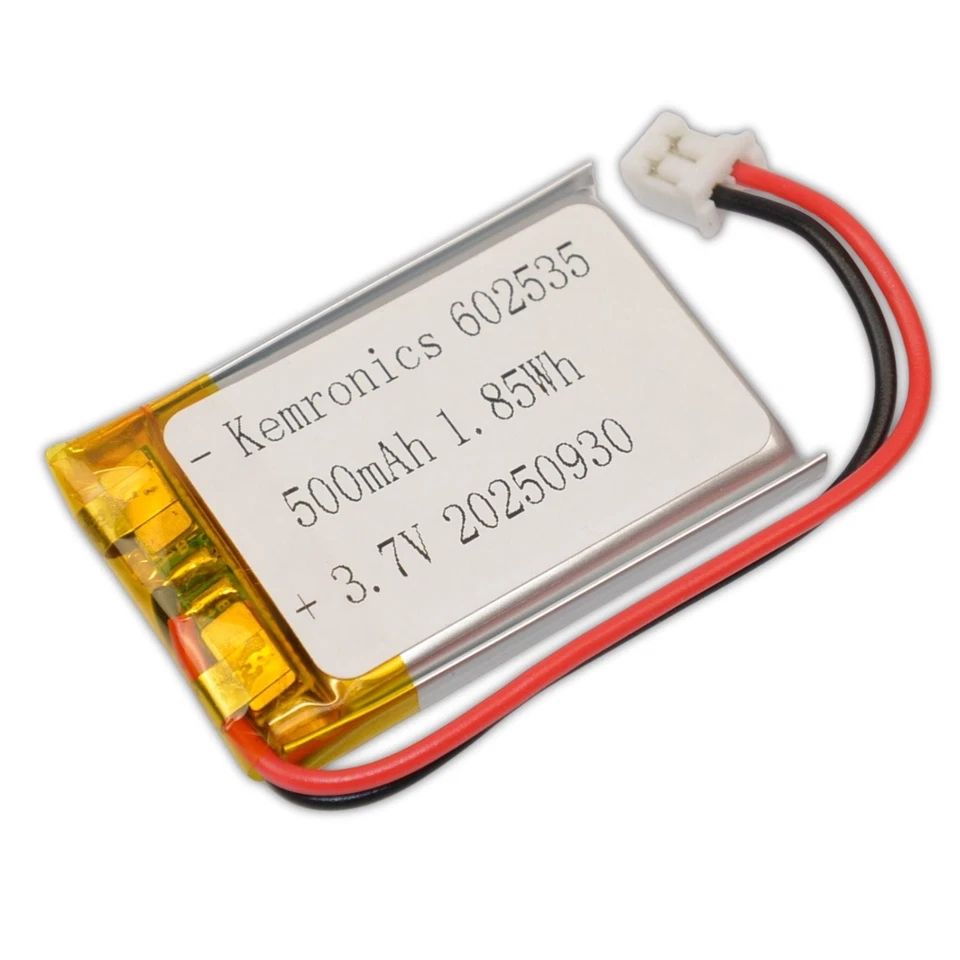 MODELLBAU-KUNO Lipo Akku 1s 3,7V 500mAh PCB Smartwatch MP3 MP4 Bluetooth Headset GPS DVR 602535