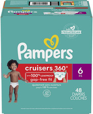 Pampers Cruisers 360 Disposable Diapers, 48 Count, Size 6