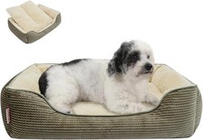 Dog Bed with Removable Cushion/Pillow for Medium Small Dogs, Washable Pet Bed...