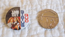 STATUS QUO RARE VINTAGE 1970's PIN BADGE HELLO! ALBUM COVER LANCASTER ROSSI
