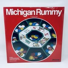 Michigan Rummy Board Game Pressman 3D Dimensional Plastic Chips Complete Sealed