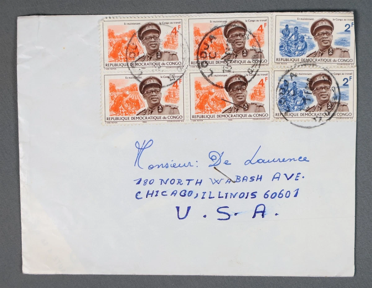 Mayfairstamps Congo Block Leader to Chicago IL Cubierta ccb_57389