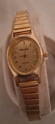 Eternity  Ladys Watch Gold Tone Quartz Wristwatch Needs Battery 