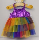 Build A Bear ~ Purple Sequin Halter Dress w/Ruffled Net Skirt * 2019