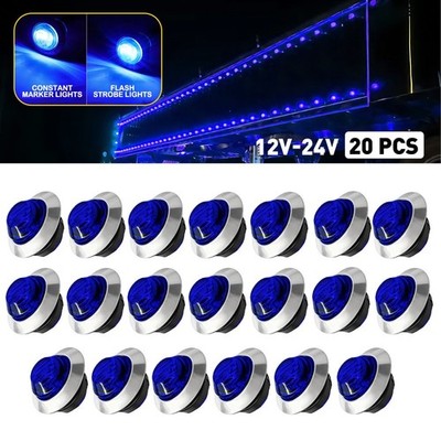 20X LED Strobe+Steady Marker Blue Light 3/4'' Stainless Steel Rings Pedal Lamp EV