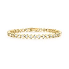 14k Gold Filled Tennis Bracelet, Cubic Zirconia Bracelets for Women, Gold Bra...