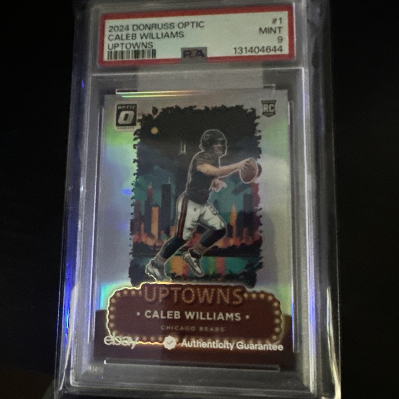 128608382 Caleb Williams 2024 Panini Donruss Optic #1 Uptowns RC SSP PSA 9