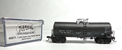 Coche cisterna de jarabe de maíz escala N Atlas 40371 17.600 galones GATX 73127 nuevo | Condition: New