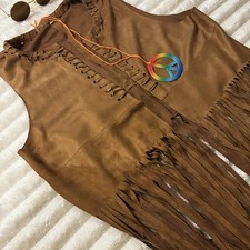 Hippie Costume -Halloween, Vest, Glasses, Peace necklace,Headband, Earrings