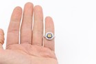 Yellow Diamond Ring 18k Gold Art Deco with Blue Sapphire (#28) 0.73 — photo 7
