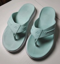 Sperry Windward Men  s Sz 7 Women  s Sz 9 Light Blue Mint Float Flip Flop Sandals