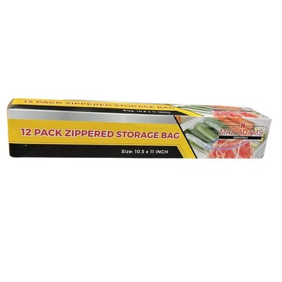 Resealable 10.5''X11'' Multi-Purpose Zippered Storage Bags:12 Pack