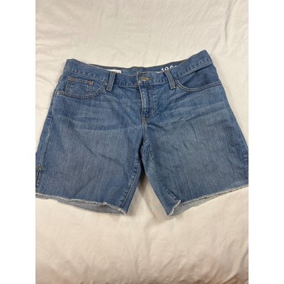 Gap 1969 Boyfriend Denim Shorts Blue Medium Wash Cut Off Raw Hem Womens 27 4