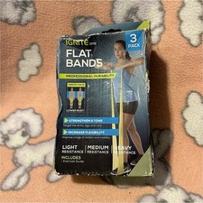 SPRI Ignite Flat Bands 3 Pack Light Medium Heavy Resistance Bands with Guide