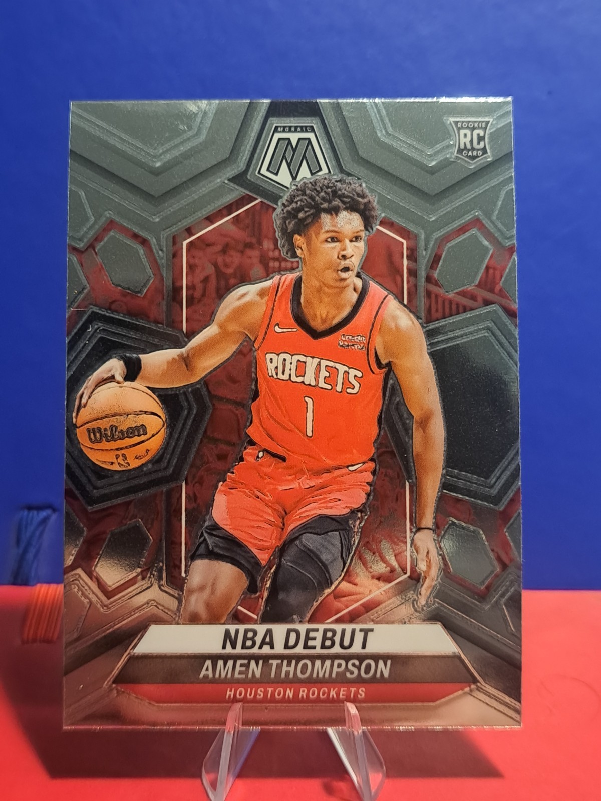 Amen Thompson Rookie Card NBA Debut 2023-24 Mosaic #269 Houston Rockets