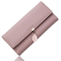 Damen GeldböRse Veganes Leder Rfid Schutz Portemonnaie KartenfäCher 19X2,5X9,5Cm