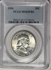 1954 FRANKLIN HALF DOLLAR PCGS MS 65FBL