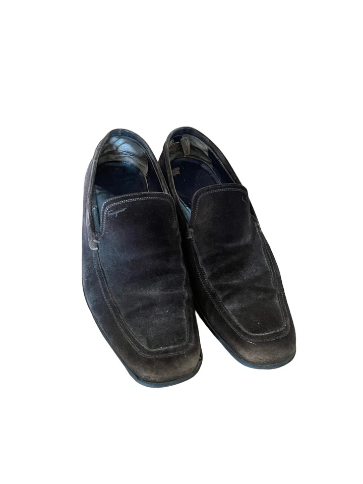 SALVATORE FERRAGAMO BROWN SUEDE  SLIP ON LOAFERS MENS SHOES 9 EE - Image 2 of 4