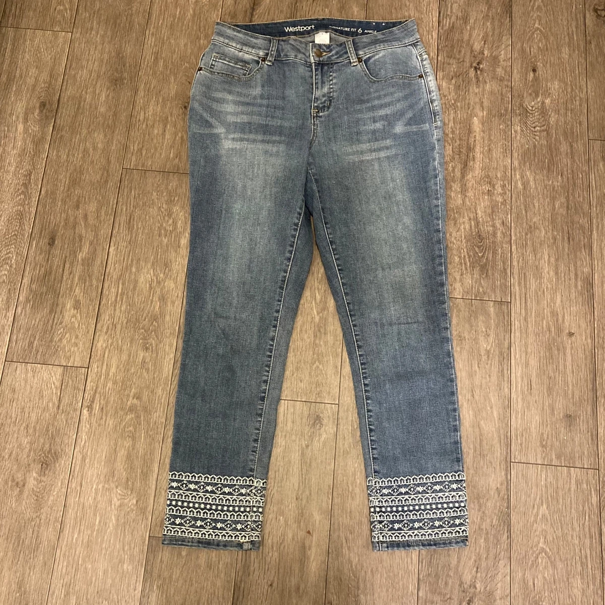 Westport Signature Fit Ankle Cropped Jeans Womens Size 6 Blue