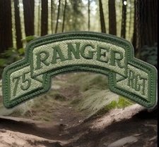 75th Ranger Regiment Patch Oversized Green Olive For VELCRO® BRAND Loop Fastener