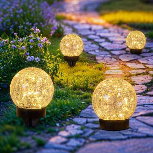 Solar Globe Lights Outdoor USB Charged Garden Decor 3.94" Diameter 30LED 1000Mah