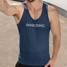 PANICKING UnisexTank-Simple Minimal Printed One Liner
