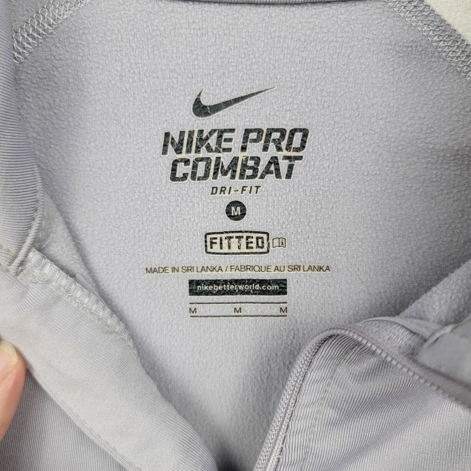 Nike Pro Combat Therma Dri Fit 1/4 Zip Fitted Jacket … Gem