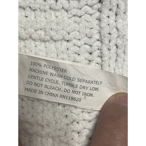 Manhatten Kids White Chenille Cable Knit Baby Blanket Crib Stroller - Picture 5 of 13
