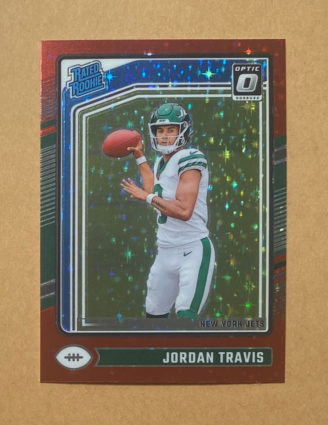 2024 Donruss Optic #260 Jordan Travis Rated RC International Red Stars Prizm SP