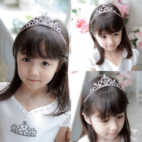 Girl Princess Crown Hair Hoop Headband Crystal Rhinestone Tiara Kid Bridal Prom - Picture 8 of 11
