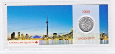 Kanada Quarter 25 Cent 2000 Toronto Ingenuity Hoffnung Blister Farbe Zertifikat - Bild 1 von 4