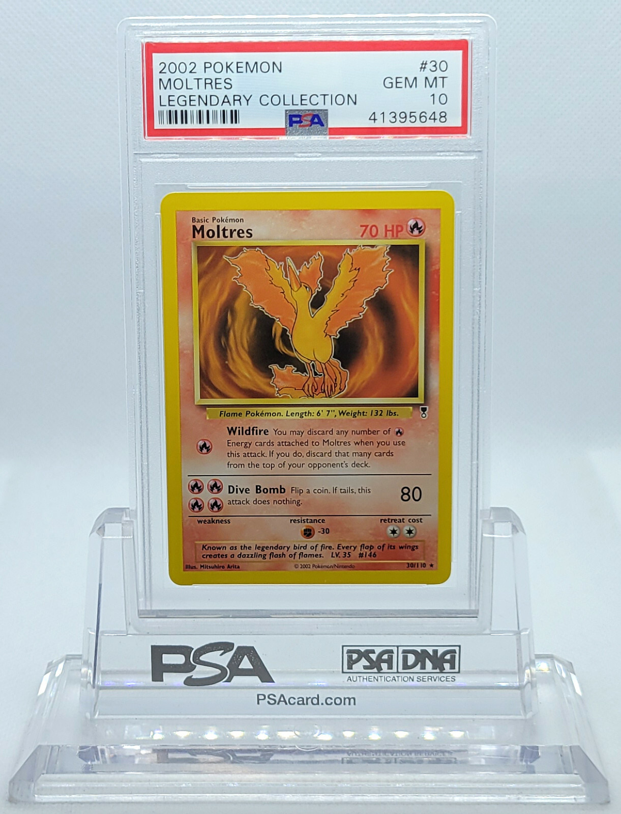 POKEMON LEGENDARY COLLECTION MOLTRES #30 RARE CARD PSA 10 GEM MINT #41395648