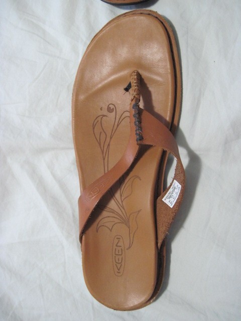 Sandali Keen Alman donna 7 marroni pelle tanga infradito spiaggia piscina slip on