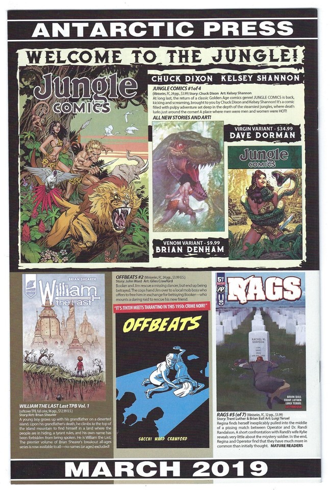 Antarctic Press RAGS #3 first printing cover A Liz Finnegan | eBay