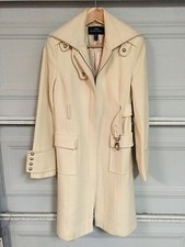 Mango Long Luxurious Wool Cream Coat - Small