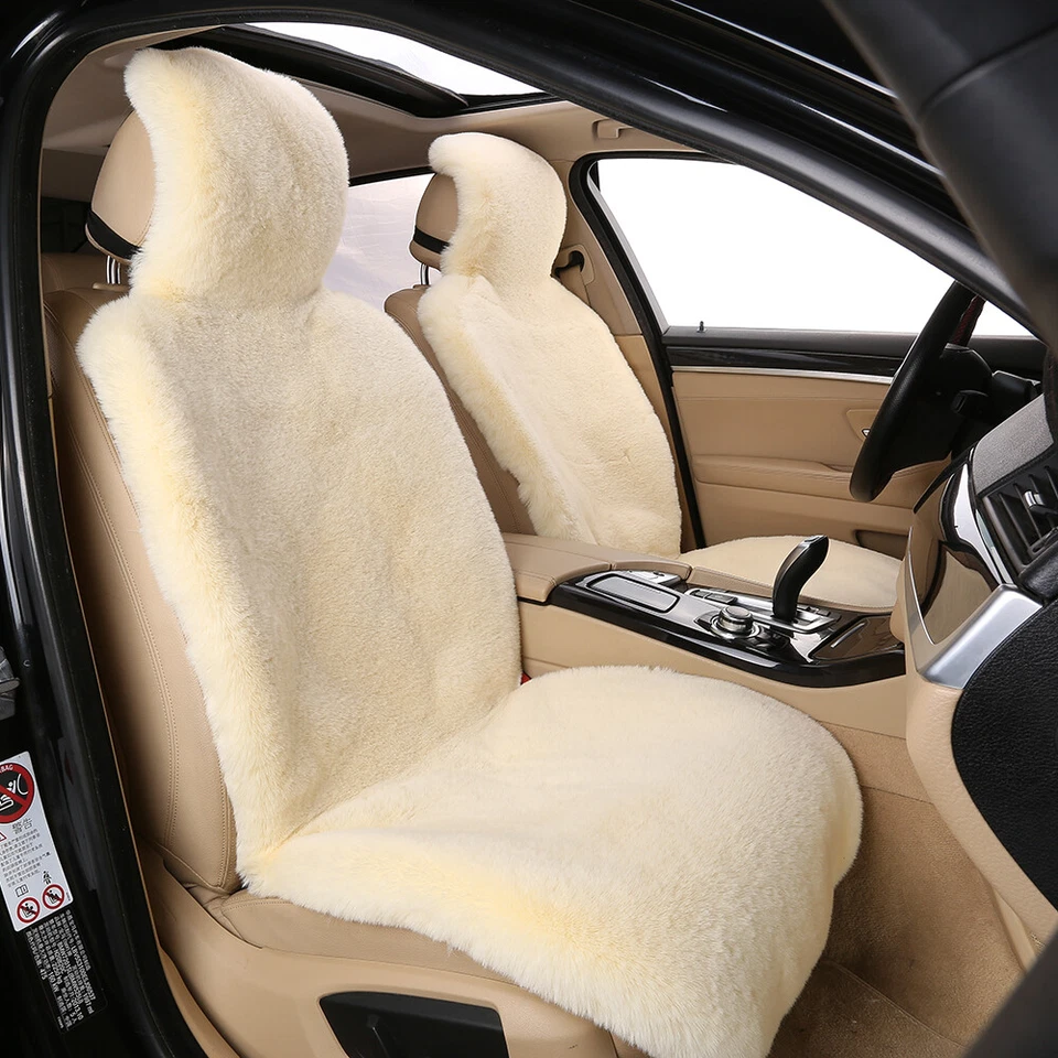 Faux Sheepskin Car Automotive Seat Covers 2pcs Front Cushion Warm For Land Rover Foto 3 de 4