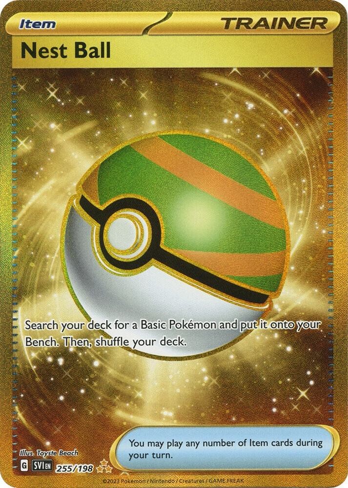 Nest Ball - 255/198 - Scarlet & Violet - Pokemon TCG - NM - Gold Secret Rare