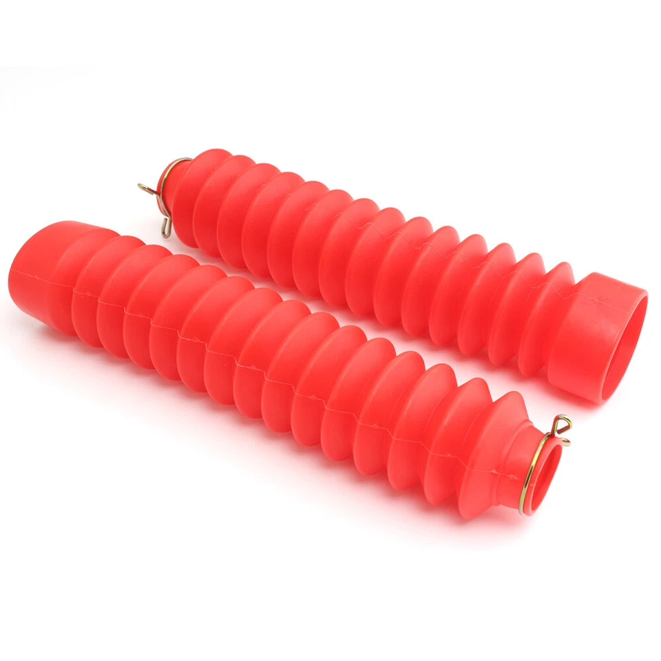 Красный передний галтовщик загрузки вилка амортизатор пыли бухта подходит для Harley Honda Suzuki - Изображение 3 из 4