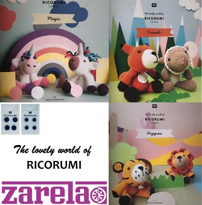 Rico Ricorumi DK 100/% Cotton PATTERN BOOKS AND EYES