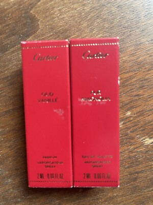 2 VERY RARE Cartier Pur Magnolia and Oud Vanillé  Boxed Sample 2ml/0.06 fl oz