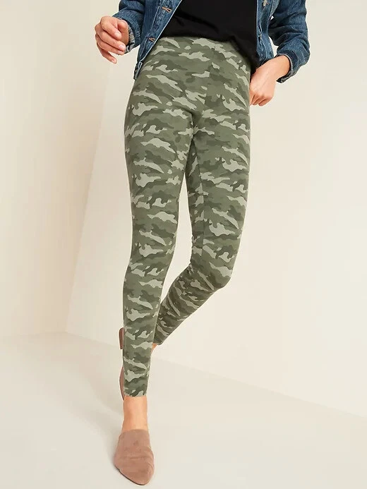 NWT Old Navy Women High-Rise Printed Jersey Leggings Pants Green Camo M L  XL