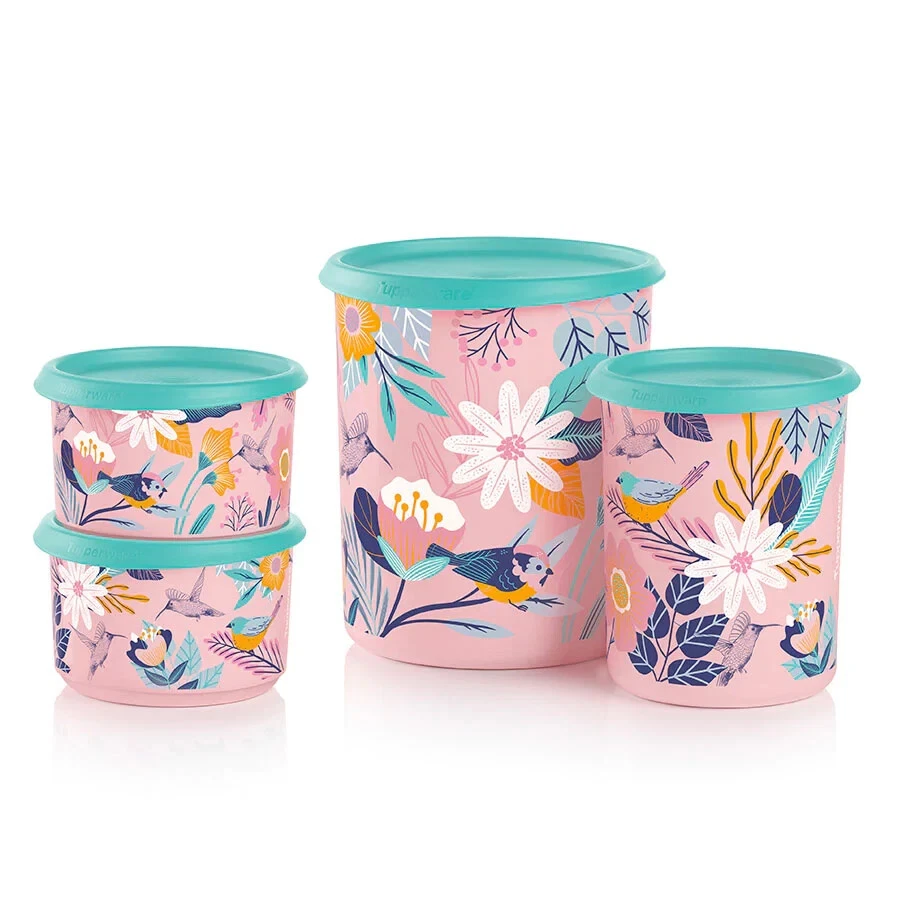 Blushing Meadows One-Touch Canister Set