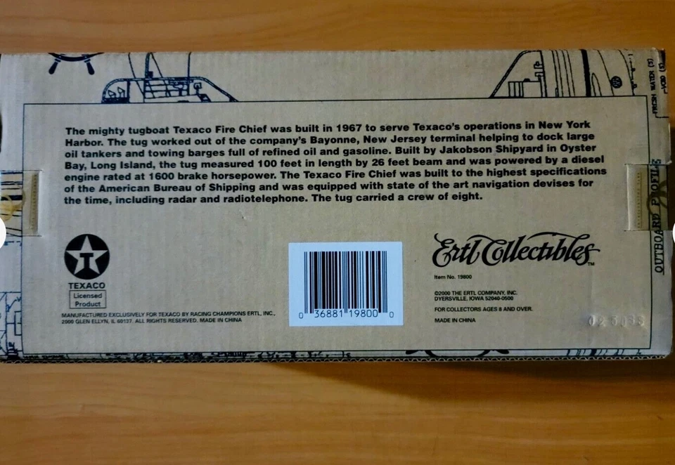 Jefe de Bomberos Remolcador Texaco Diecast Moneda Banco Barco 2000 Edición Milenio Ertl SELLADO Foto 3 de 4