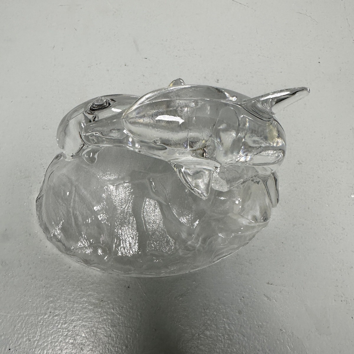 新品❣️美しい青CRYSTAL DARQUES DAUPHIN  VINTAGE Cristal D'Arques Glass Crystal DOLPHIN Figurines