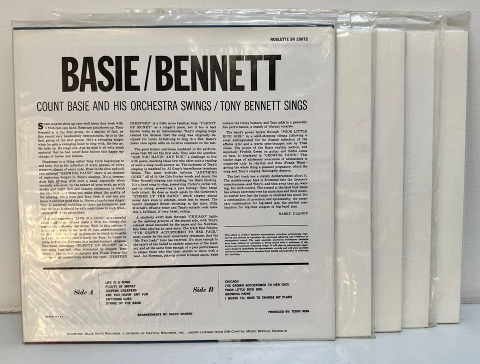 COUNT BASIE TONY BENNETT Count Basie Swings And Tony Bennett Sings 45RPM 4xLP TP - Image 2 of 2
