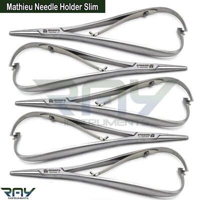5 Pcs Orthodontic Mathieu Slim Line Dental Needle Holder Forceps Ligature Pliers