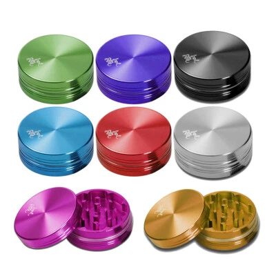 Black Leaf - CNC Aluminium Grinder anodisiert - 2-tlg. Ø 50 mm – 11 Farben
