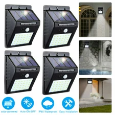 4x 20 LED Solar Power Wall Light Waterproof Outdoor PIR Motion Sensor Path Lamp